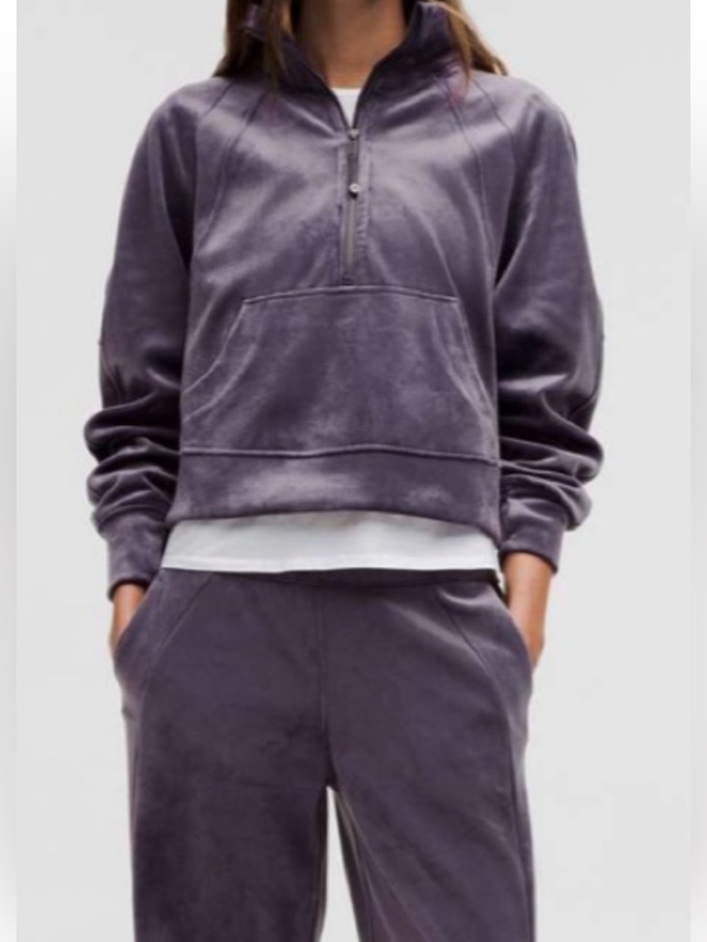 Lululemon Scuba Oversized Funnel Neck Half Zip Velvet Nightfall M/L NWT